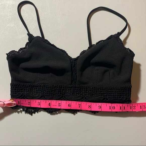 3/$30 Dynamite Crochet Crop Top Jet Black Bralette - Picture 13 of 15